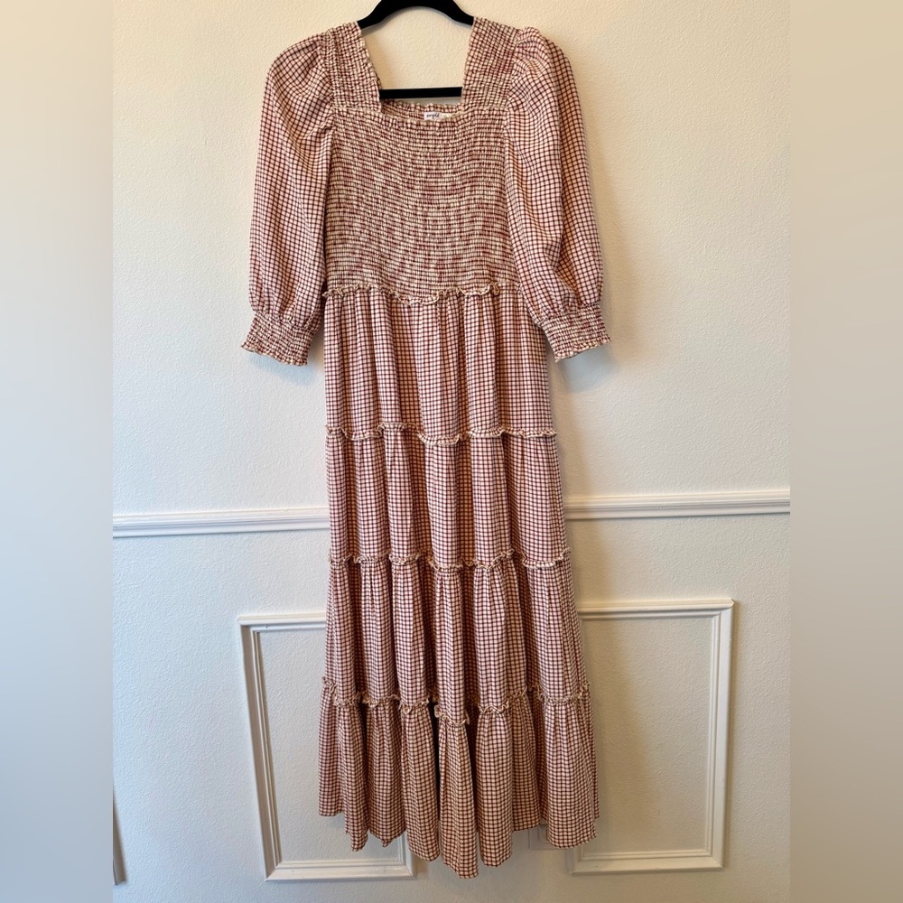 Marigold Clothing Co Gingham Smocked Maxi Dress